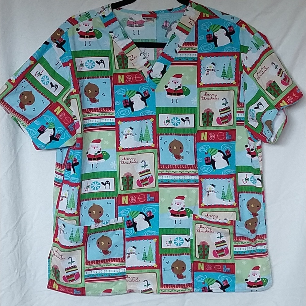 Women's Medium Christmas scrub top